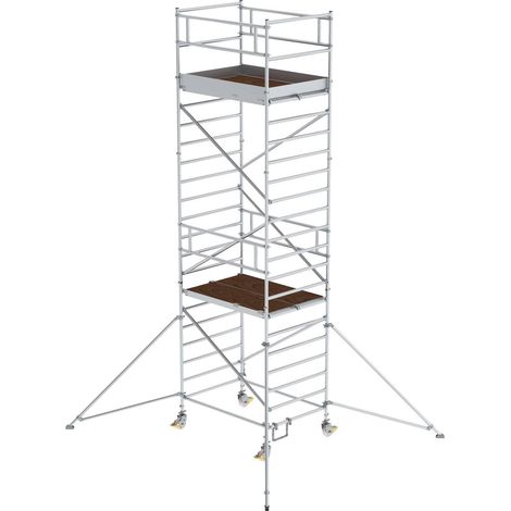 Günzburger Steigtechnik Rollgerüst 1,35 x 1,8 m mit Ausleger & Doppel-Plattform Plattformhöhe 5,35 m - 167535 (1/2)