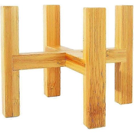 Support en bois pour pot de fleurs, support robuste pour bonsaï, plateau à quatre pieds pour plantes succulentes-S (1/5)