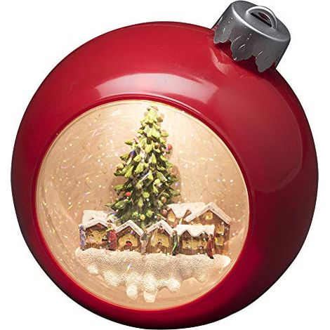 Konstsmide 4360-550 - Globo di Neve con Motivo Natalizio, a Forma di Pallina di Natale, a LED (1/4)
