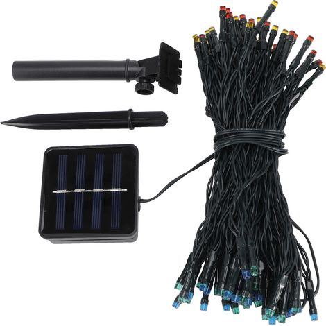Guirlande solaire 17m 100LED IP67 étanche déco jardin extérieur cour pelouse lumineuse colorée (1/5)