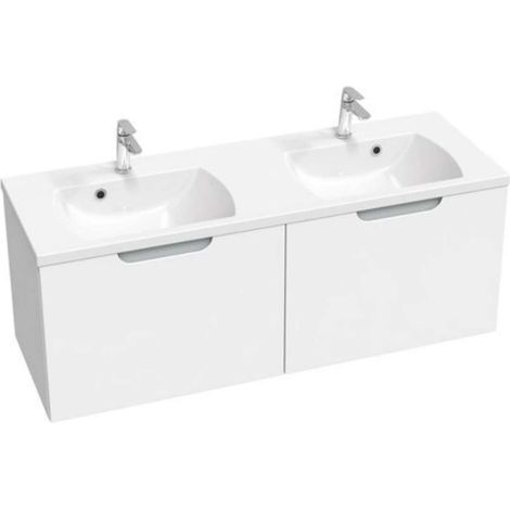 Ravak Classic II - Waschtischunterschrank 129x45x47 cm, 2 Schubladen, weiß/grau glänzend X000001483 (1/3)