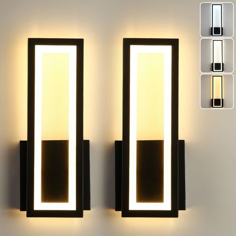 Lot de 2 appliques murales LED, lampe de chevet moderne, applique murale LED, éclairage décoratif d'intérieur, 3 températures de couleur réglables (1/5)