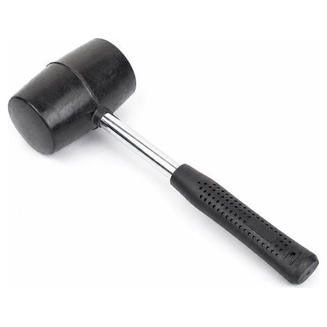 Marteau en caoutchouc – Manche en acier – Tête massive – 26 cm – Noir – Montage et assemblage (1/5)