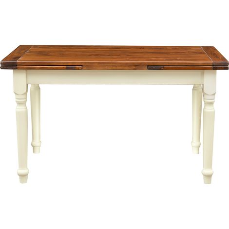 Esstisch, Tisch für den Außenbereich, Gartentisch, 141 x 81 cm, ausziehbarer Massivholztisch, rechteckiger Tisch, Küchentisch