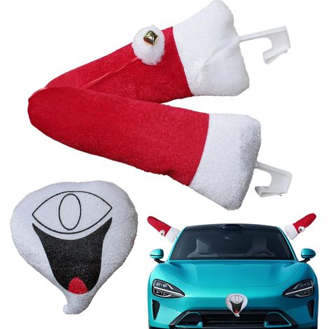 Décorations de Noël pour Voiture Décoration Peluche Renne de Noël Ornements Festifs Visage Souriant pour Intérieur Extérieur Bureau Cuisine (1/5)