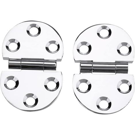 bisagras de acero inoxidable de 180 grados, bisagra de hoja dividida, cierre suave para puertas, amortiguador silencioso, rodamiento plegable, 4,730,55 cm, color plata. (1/5)