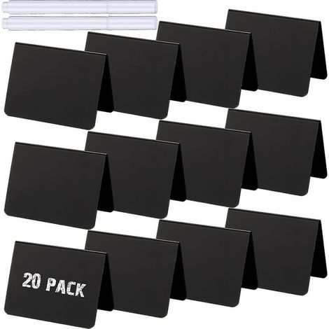 20 Pieces Mini Chalkboard Signs A-shaped Chalkboard Tables Buffet Tags Pvc Gift