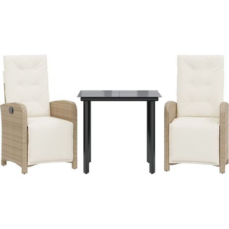Maison Exclusive - Sillas y mesita de jardín 3 piezas ratán sinté (1/5)