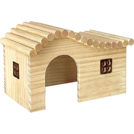 Maison mignonne pour hamster et hérisson, jouet d'escalade imperméable, lit en bois pour petits animaux