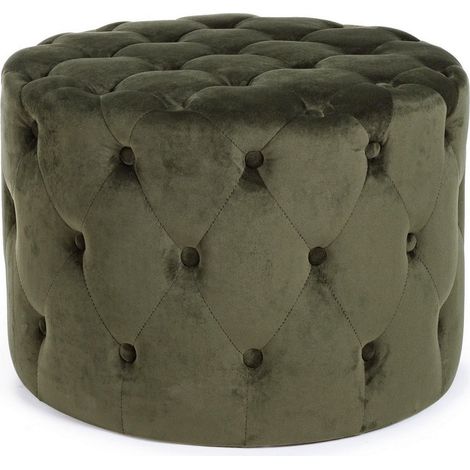 Yes Everyday Pouf Vintage Grigio Velluto Cm Diam 60 X 42 H (1/4)