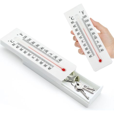 Boîte à clés extérieure étanche avec rangement secret, cache-clés décoratif pour clés de maison de rechange, blanche (1/5)