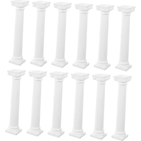 Piliers Romains Blancs 12 Pièces en Plastique pour Décoration (1/5)