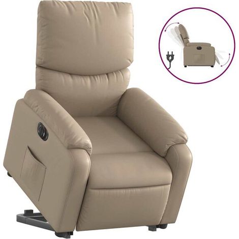 Fauteuil inclinable électrique en similicuir couleur cappuccino (1/5)