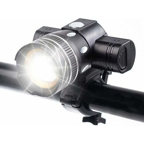 Phare rechargeable de lumière de vélo de 5000 lumens, lampe de vélo LED étanche haute luminosité 6 heures d'équitation lampe de poche de sécurité routière de montagne avec 3 modes