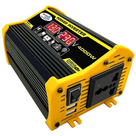 Convertisseur de puissance intelligent 12 V CC vers 220 V CA, puissance de crête de 4 000 W, haute fréquence, pour la maison et la voiture (1/4)