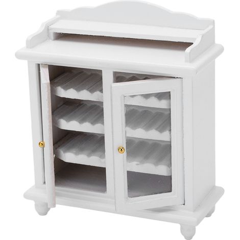 Meuble miniature en bois blanc, classique et élégant, à monter soi-même, pour maison de poupée à l'échelle 1/12. (1/5)