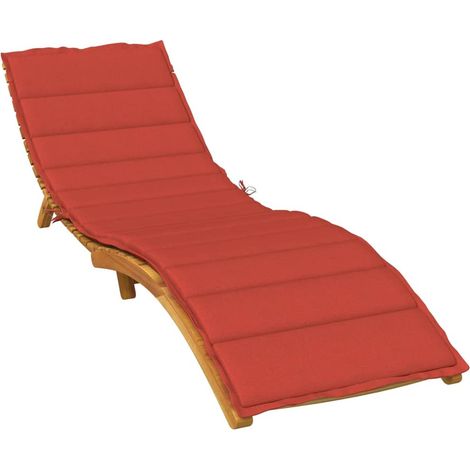 Cojín para tumbona tela rojo melange 200x50x4 cm vidaXL
