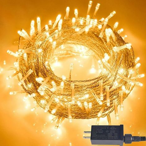 Guirlande Lumineuse LED - 8 Modes Éclairage - Étanche IP44 - Pour Intérieur Extérieur - Sapin Noël Mariage Fête Chambre - 10 m × 1 Pièce (1/5)