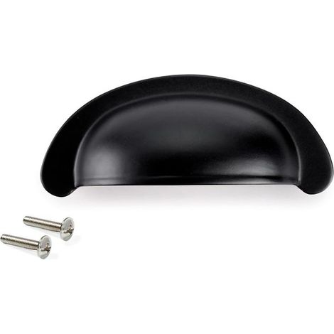 emuca tirador para mueble alberic, l77mm, intereje 64mm, zamak, pintado negro (1/4)