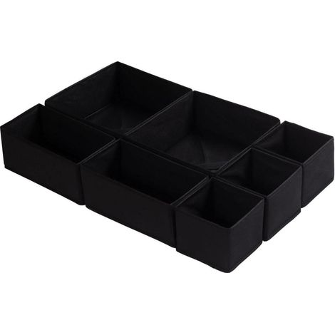 Schubladen Organizer 7er Aufbewahrungsboxen 7er Set Schwarz für MALM (1/5)