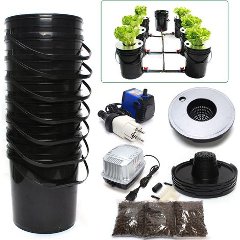 Système de culture hydroponique Deep Water Culture DWC 5 Gallon 7 Bucket Kit Hydroponisch