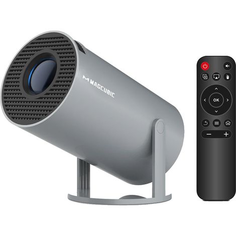 Projecteur, 8000 Lumens, Connectivité WiFi et Bluetooth, HY300 Pro-Gris, Prise UE