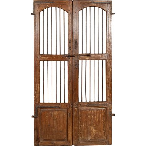Biscottini – Porte coulissante médiévale en teck massif 176x114x6 cm – Traitement extérieur – Antiquité unique pour intérieur ou extérieur (1/5)