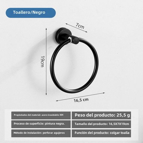 Rack De Toallas De Acero Inoxidable 304 Soporte Pesado Para Baño Gancho Adhesivo Anillo De Toalla Portador De Papel De Toalla Gancho De Bata Montaje En Pared (1/5)