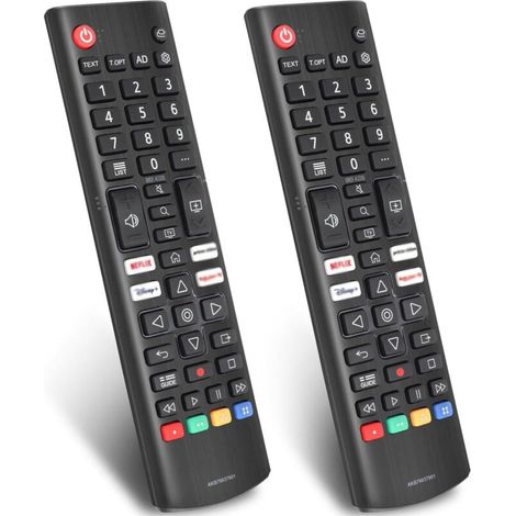 Packung mit 2 Ersatzfernbedienungen für LG Smart TVs, AKB76037601, kompatibel mit allen LG LED-, OLED-, LCD-, WebOS-, 4K-, 8K-UHD-, HDTV- und HDR-Smart-TVs.