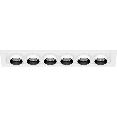 Mini Spot Encastré Rectangulaire À 6 Led Oxo, 36 W, 42°, Interrupteur Cct, Blanc Mat, Réglable - Beneito & Faure (1/4)
