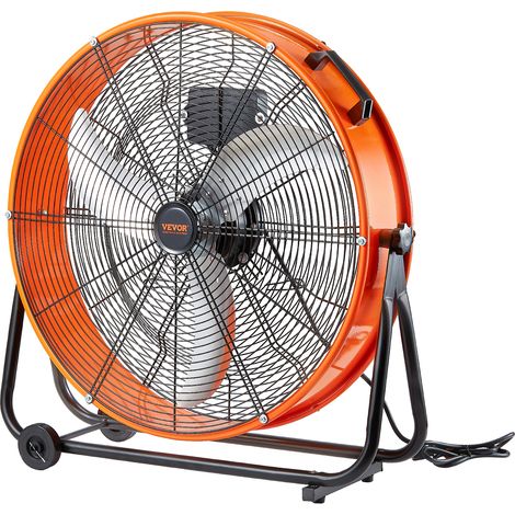 VEVOR Ventilatore a Tamburo, Ventilatore per Officina Industriale ad Alta Velocita 609 mm, 3 Velocita 8700 CFM, Inclinazione Regolabile a 360°, Timer 0-2H, Ventilatore per Magazzino Officina Fabbrica