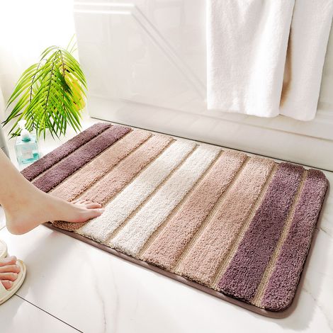 Tapis Bain Beige 50x80cm Absorbant Lavable (1/4)