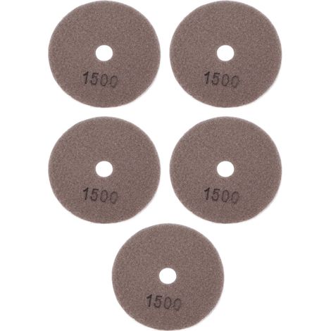 5-teiliges Set mit 4-Zoll-Diamant-Nasspolierpads, weichen Schleifscheiben für Marmor, Granit und Keramik, Körnung 1500 (1/5)