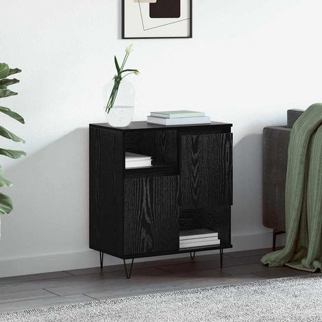 Buffet-Meuble de rangement Chêne noir 60 x 35 x 70 cm Bois d'ingénierie 580746 (1/5)
