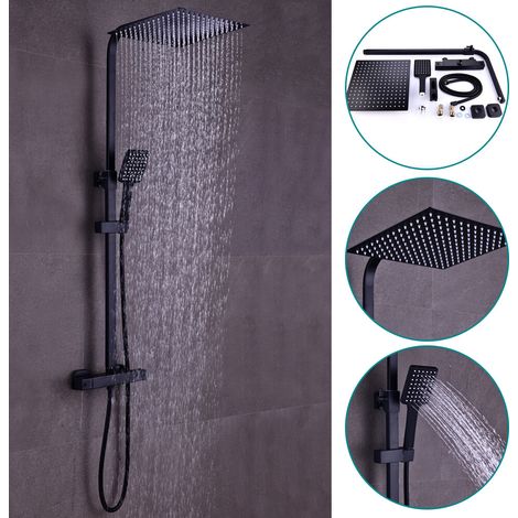 Ensemble de douche thermostatique, ensemble de douche avec thermostat, ensemble de douche moderne avec pomme de douche et douchette à main (1/5)