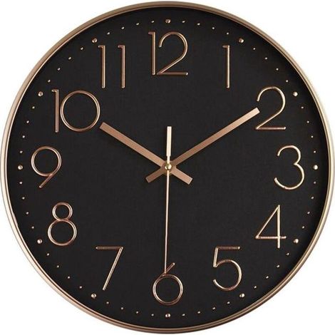 Geräuschlose Wanduhr, kein Ticken, gut lesbare runde Uhr für Zuhause, Büro, Schule (1/5)