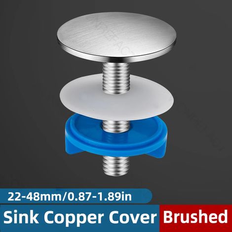(Brushed)Brass Sink Hole Decorative Cover Sink Faucet Tap Plug Kitchen Sink Hole Cover Sink Plug Stopper Brushed Sprayer Hole Cap (1/4)