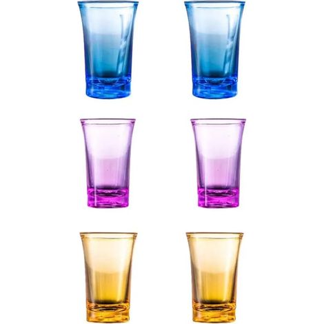 6 Stück Glasbecher, 35 ml Schnapsgläser mit 6 Würfeln für Tequila, Wodka, Cocktail (1/5)
