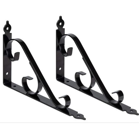 250mm x 164mm 1 Paire (Noir) Support Étagère Mural en Métal Support Équerre Triangulaire 90 Degrés Multifonctionnel D'étagère de Support avec Vis pour Jardinage, Salle de Bains, Cuisine
