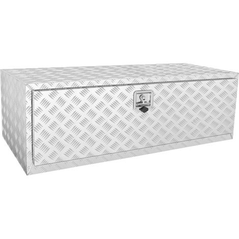 VEVOR Cassetta per Camion Sottoscocca, Cassetta per Pickup da 48"×24"×24", Cassetta degli Attrezzi in Alluminio Resistente Serratura e Chiavi, Maniglia a T per Camion, Furgone, Rimorchio