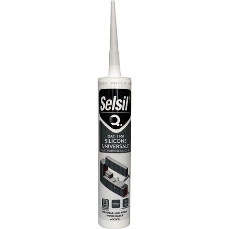 SILICONE UNIVERSALE TRASPARENTE ACETICO QFAST 280 GR SELSIL