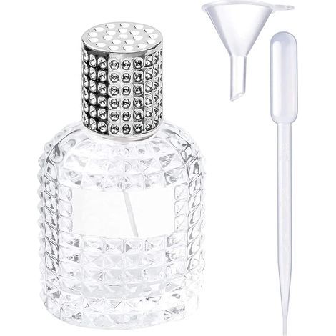 Vaporisateur Parfum Vide Forme D'Ananas 50ml,Flacons de Parfum Rechargeables Forme D'Ananas avec 1 Entonnoir et 1 Compte-Gouttes,pour Cadeau Voyage Maison(Argent) (1/5)