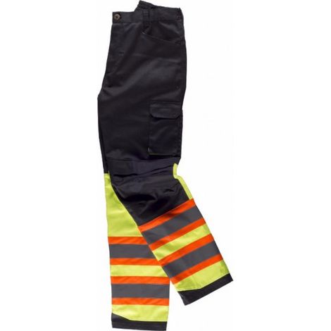 Pantalón de trabajo combinado con bandas reflectante-fluorescentes WORKTEAM C2618 (1/3)