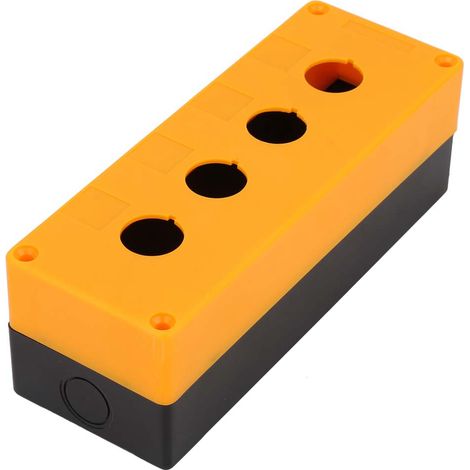 BX4 22mm Vierloch-Druckknopfschalter-Schutzgehäuse, wasserdicht (Gelb) (1/5)