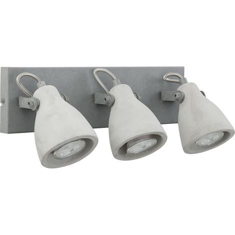Lámpara de pared de hormigón cemento industrial gris 3 luces natural moderno Mistago III