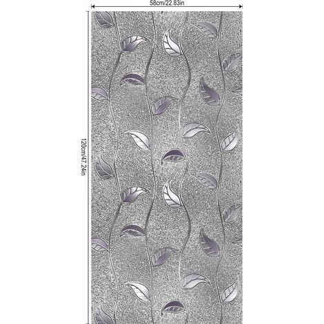 Film Vitre Electrostatique - PVC Givré - Protection Intimité Fenêtre - Sans Colle - 58 x 45 cm / 58 x 90 cm / 120 x 58 cm - 3 Tailles (1/5)