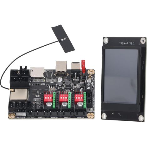Carte Mère De Machine De Gravure, Carte de Contrôle D'imprimante 3D 12-24V DC DLC32 V2.1 Contrôle Hors Ligne WiFi 32 Bits avec écran Tactile TS24-R V2.1 De 2,4 Pouces (1/5)