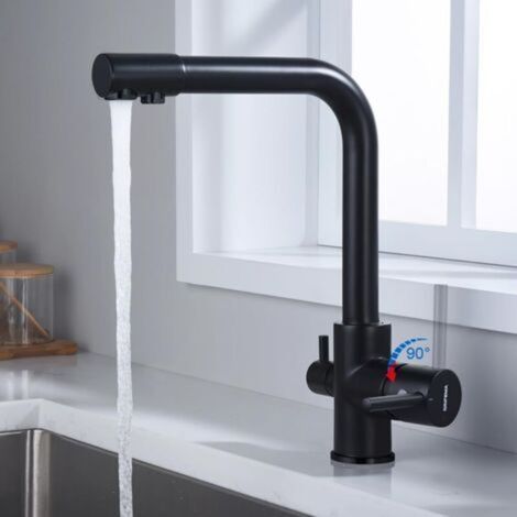 Dover, Mitigeur d'Évier 3 Voies pour Purificateur Filtre, Robinet de Cuisine avec Deux Sorties D'eau, Exclusivité Amazon