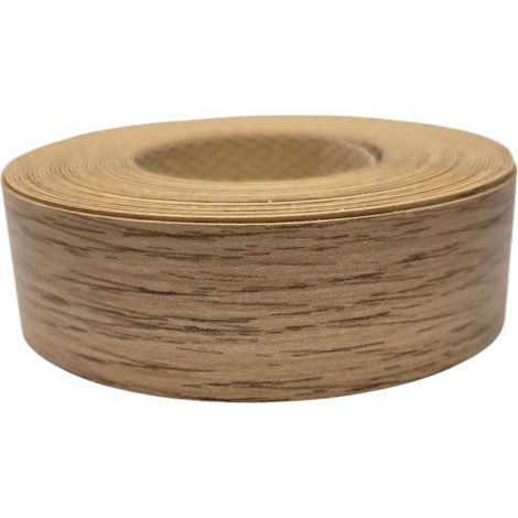 Bande de chant thermocollante 21mm x 5m épaisseur 0,50mm Mélaminé Facile à Appliquer Bricolage Étagère Meuble Panneau Bois Durable, Chêne Sorano Lumineux
