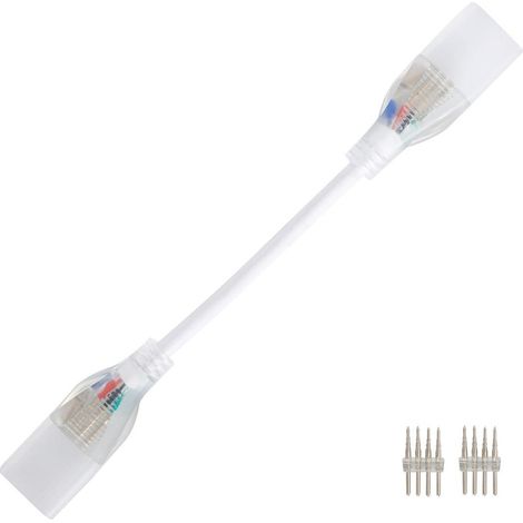 Verbindungskabel für LED-Streifen Neon 11/Wm RGB 220V AC 60 LED/m halbrund 180º IP67 nach Mass Schnitt alle 100 cm Weiß (1/3)